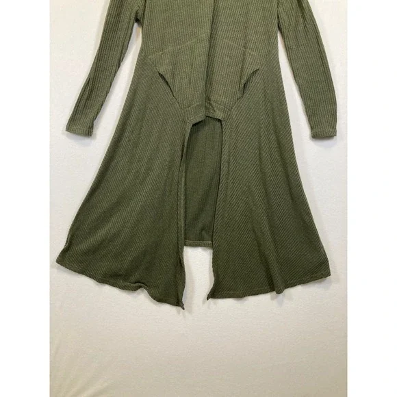Rosegal Hoodie Dress Womens Large Olive Green Ribbed Handkerchief Hem Goth Boho - Picture 5 of 10